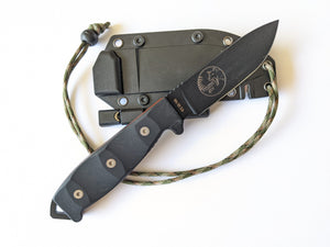 Tassie Tiger Fixed Blade Survival Knife, Micrata Handle & orange G10 Inlays + Sheath