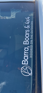 Barra, Boars & 4x4 small window sticker