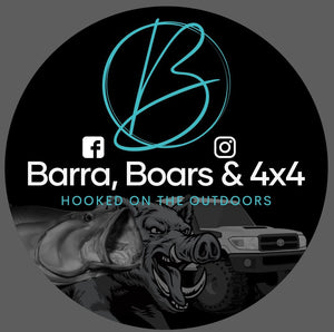 Barra, Boars & 4x4 Small sticker