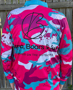 Barra, Boars & 4x4 Pink Camo Fishing Shirt